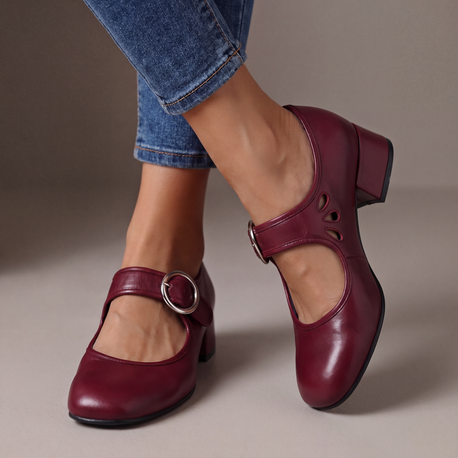 Véronique | Babies en cuir à petit talon