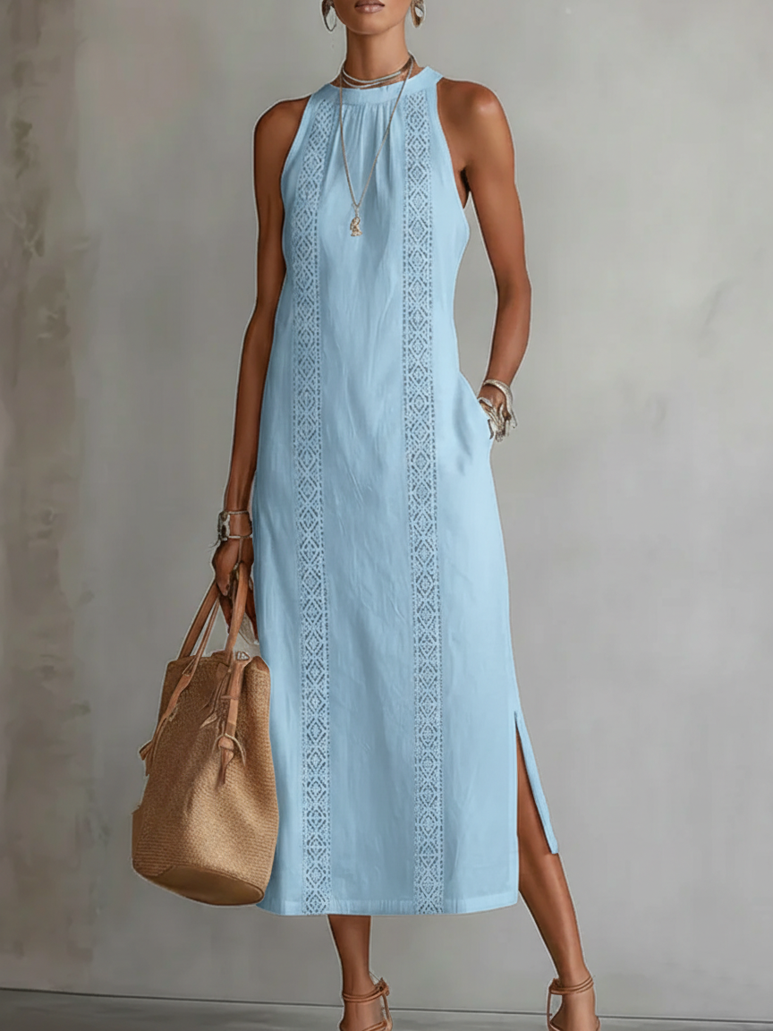 Bianca - Midi-jurk met mao-kraag