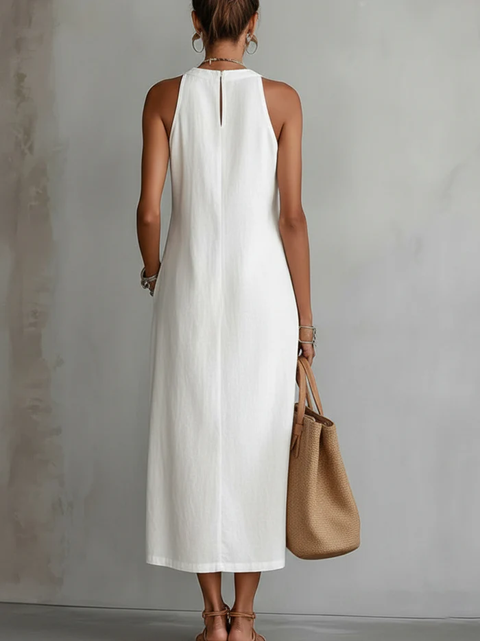 Bianca - Midi-jurk met mao-kraag