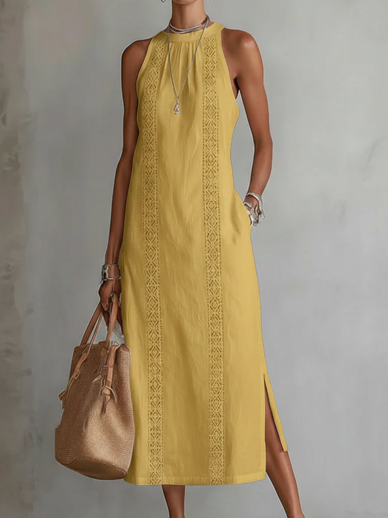 Bianca - Midi-jurk met mao-kraag