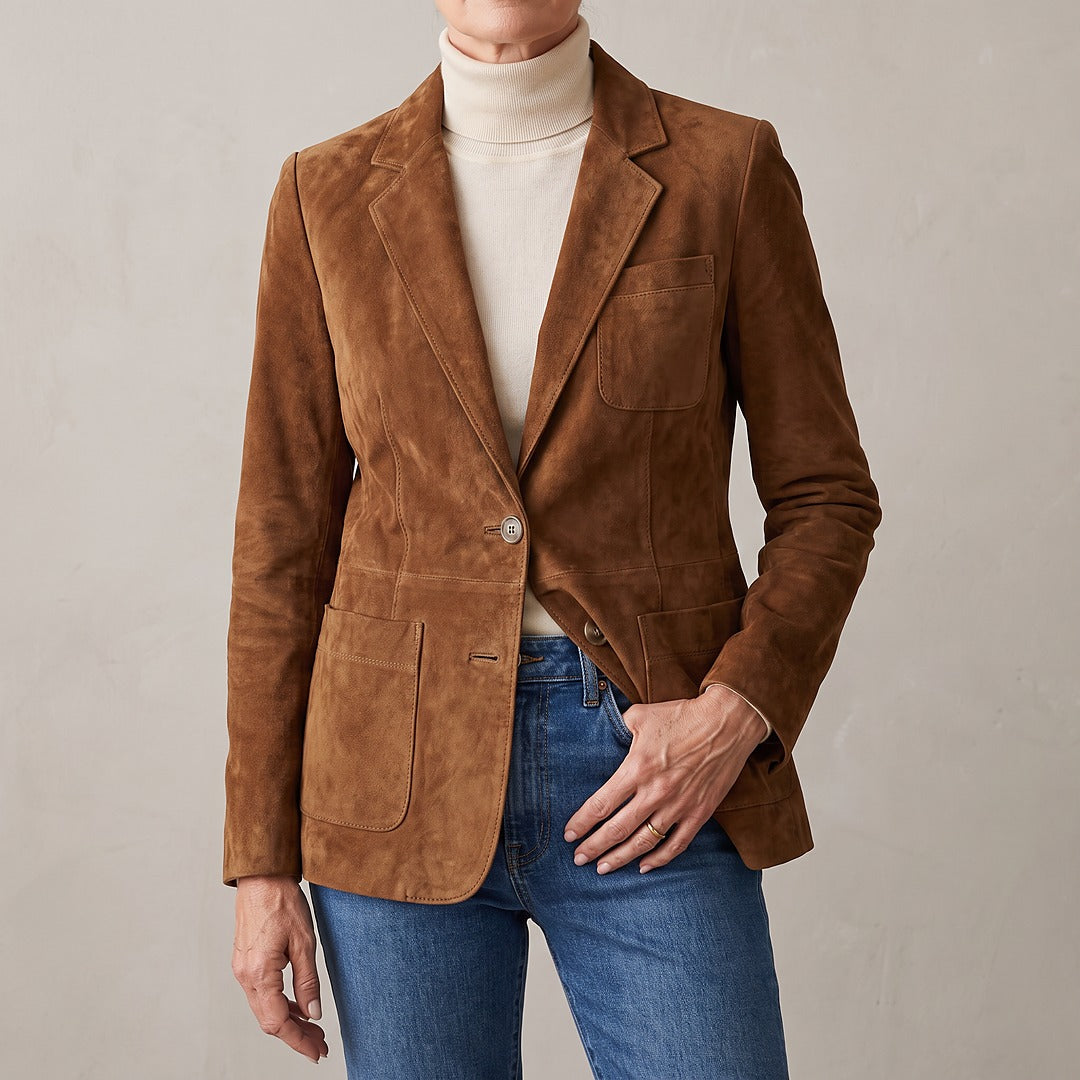 Pascale | Blazer marron en suédine