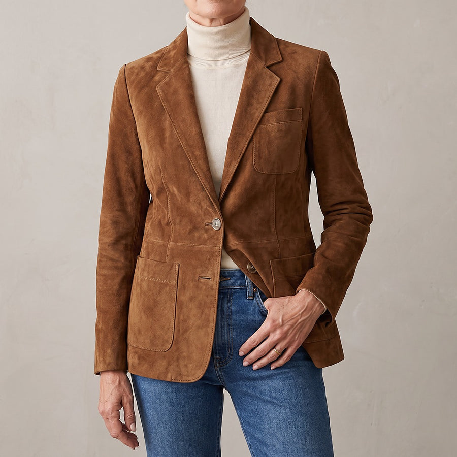 Pascale | Blazer marron en suédine