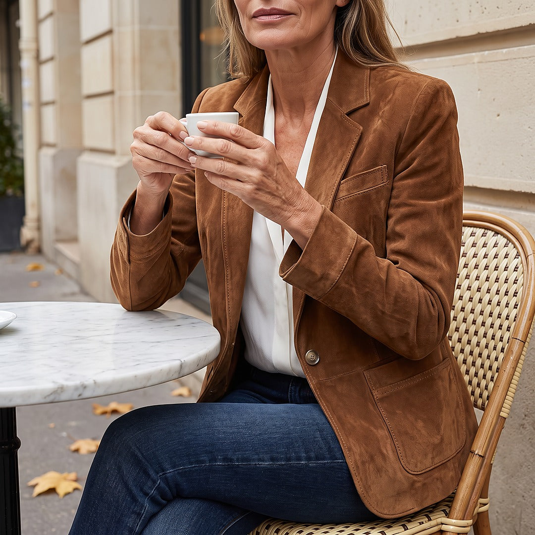 Pascale | Blazer marron en suédine