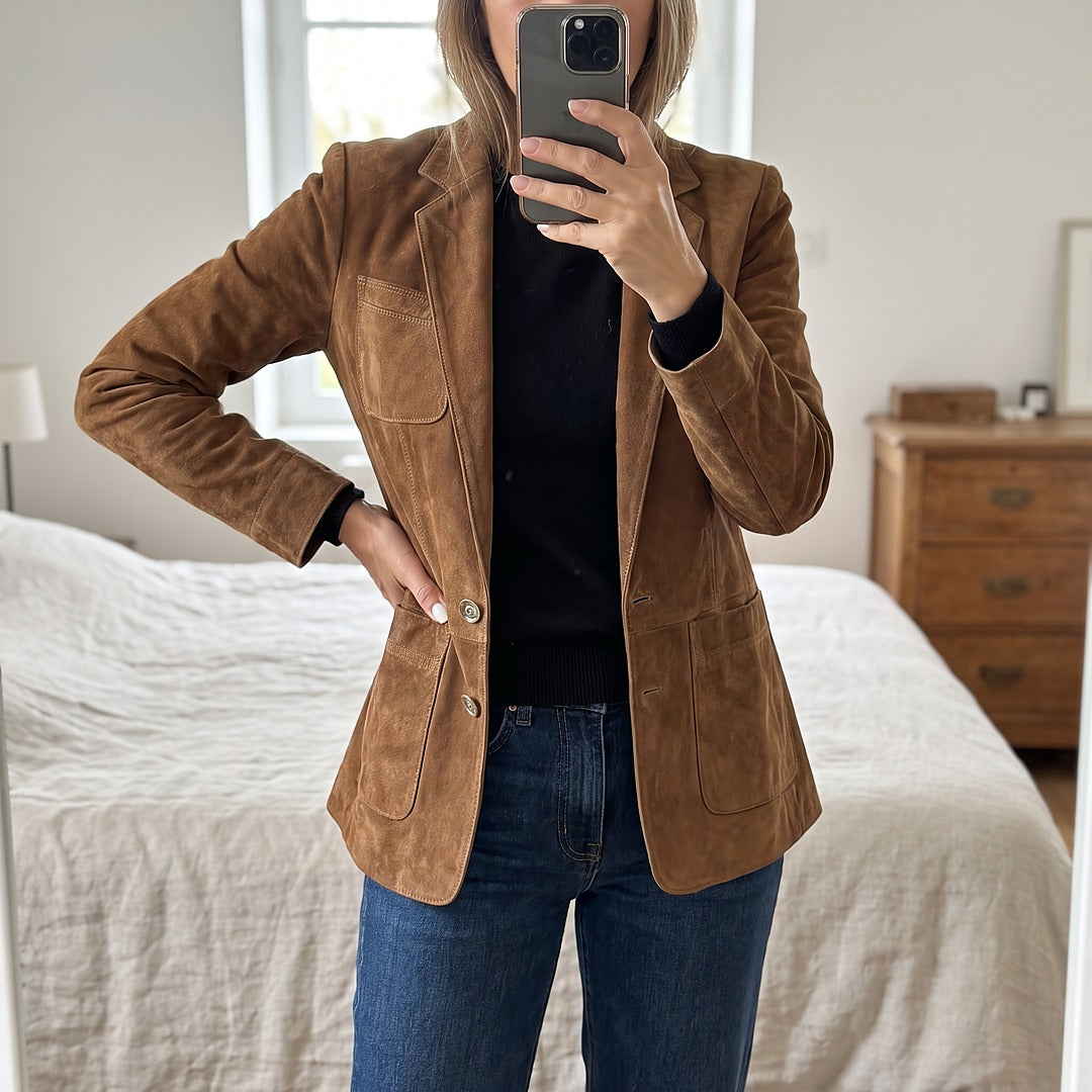 Pascale | Blazer marron en suédine