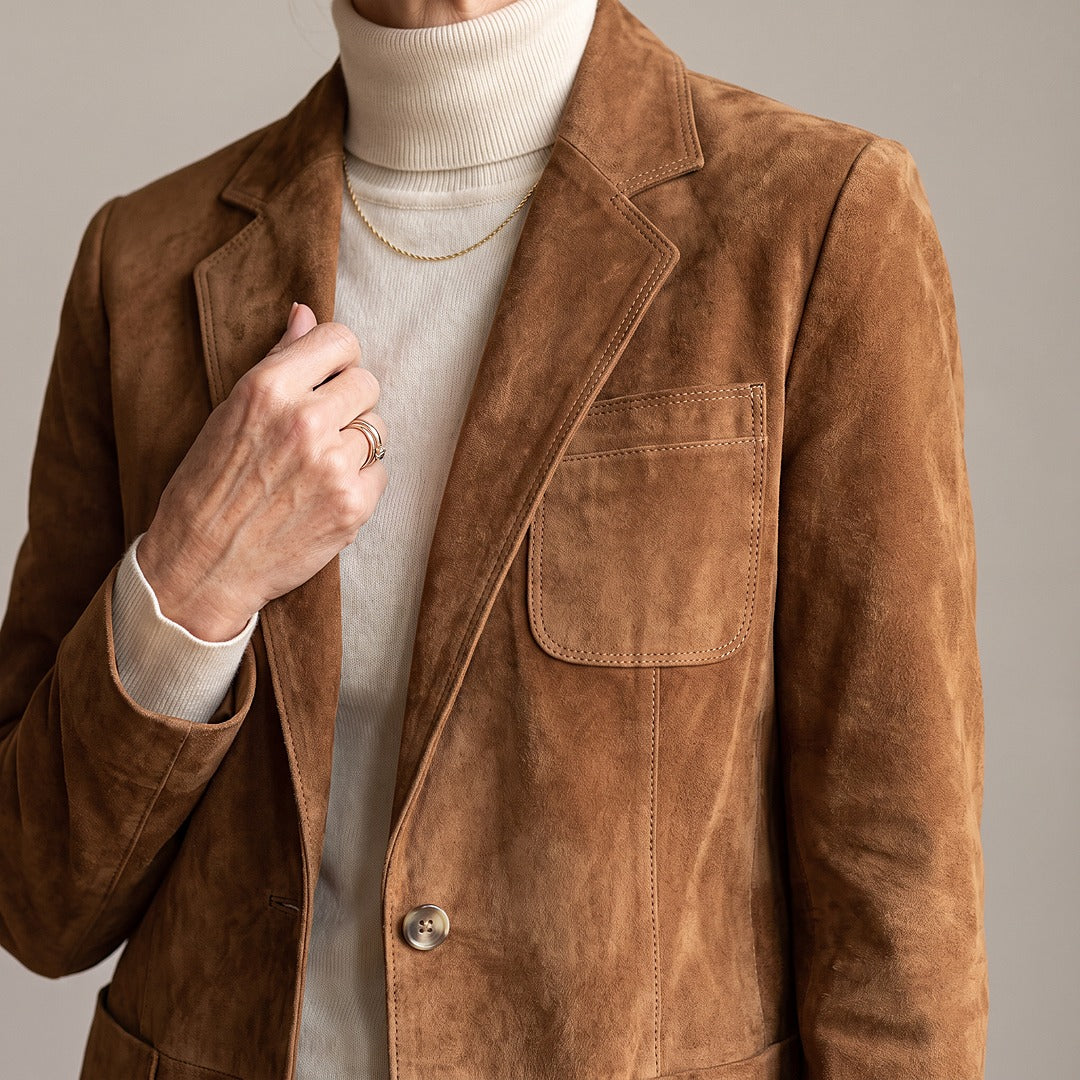 Pascale | Blazer marron en suédine