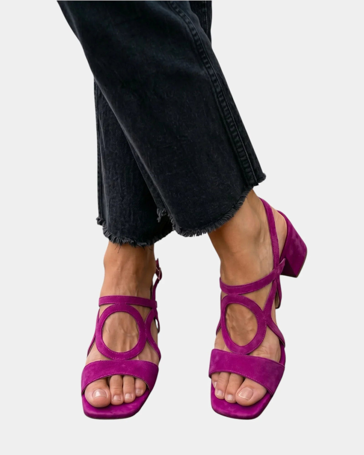 Guillelmine | Sandalen met vierkante neus en afgeronde snit