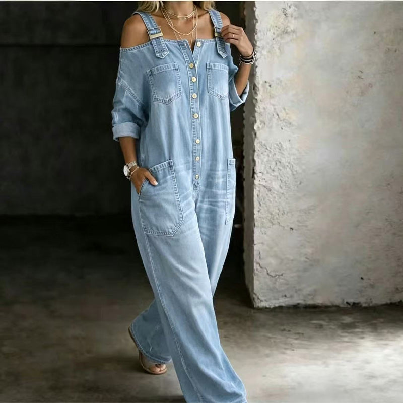 Combinaison fluide femme à jambes larges